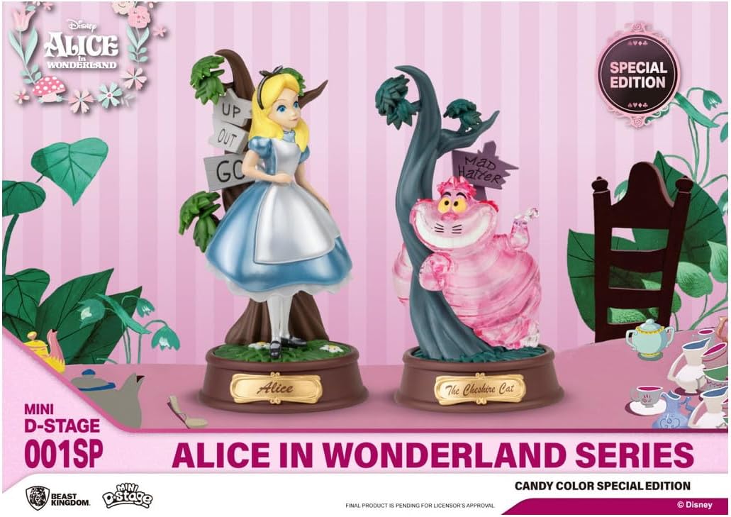 BEAST KINGDOM MINI D STAGE - DISNEY ALICE IN WONDERLAND ALICE AND CHESHIRE CAT C