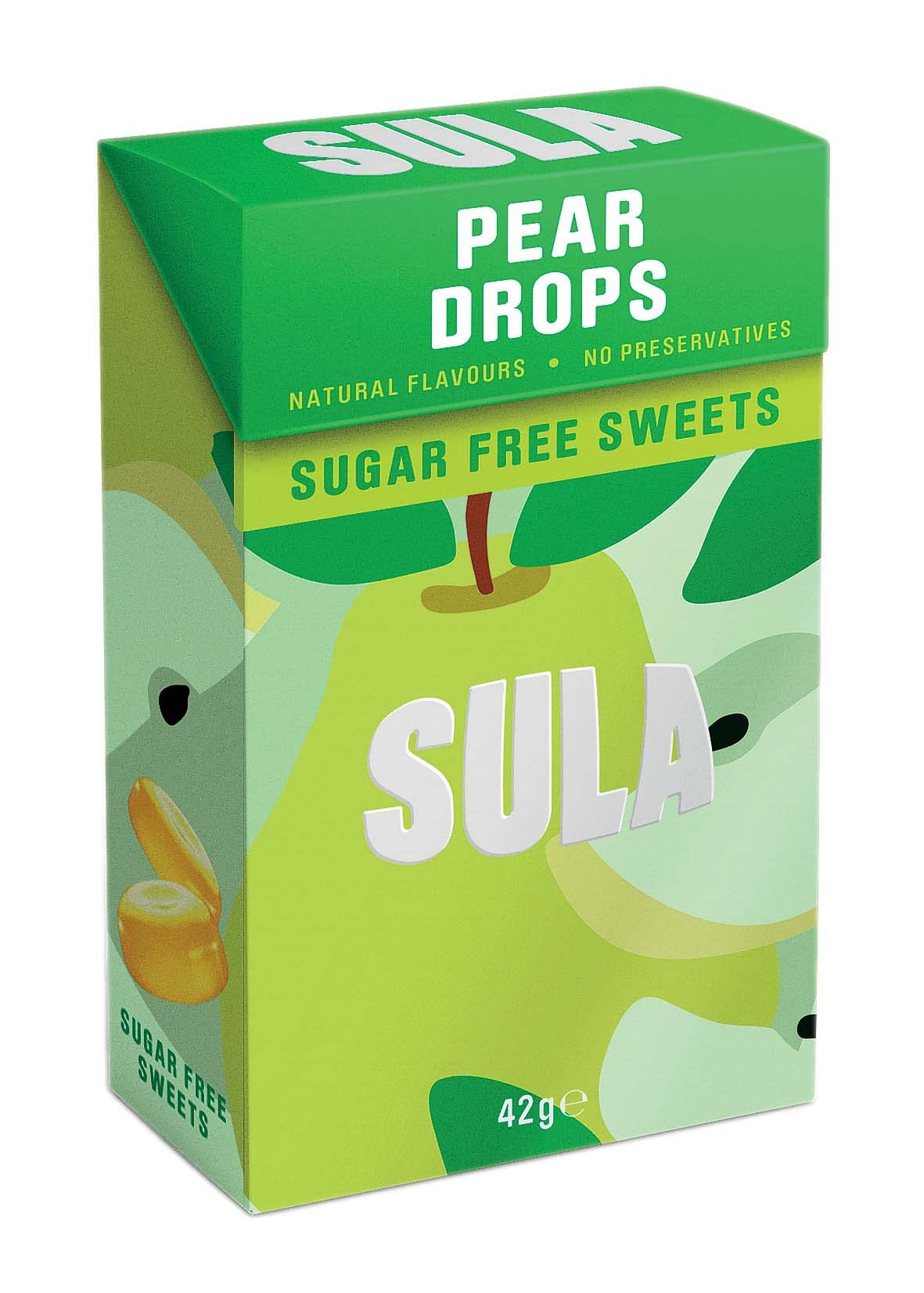 Sula Pear Drops - Sugar Free Boiled Sweets with Natural Flavour | 14 Pack of 42g 1