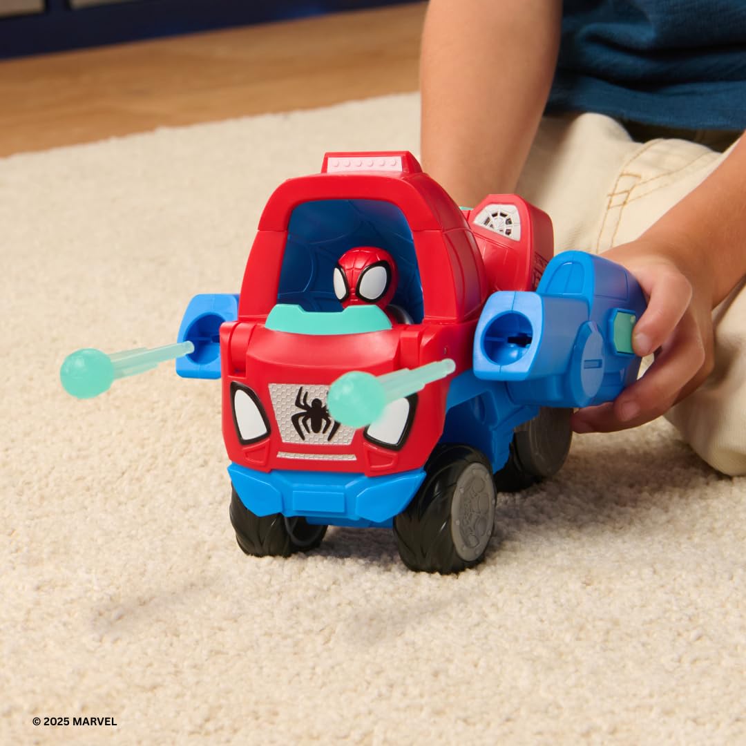 Spidey Transforming Web-Wave Cruiser - 9-Inch 2-in-1 Vehicle with Web Dart Launchers 2