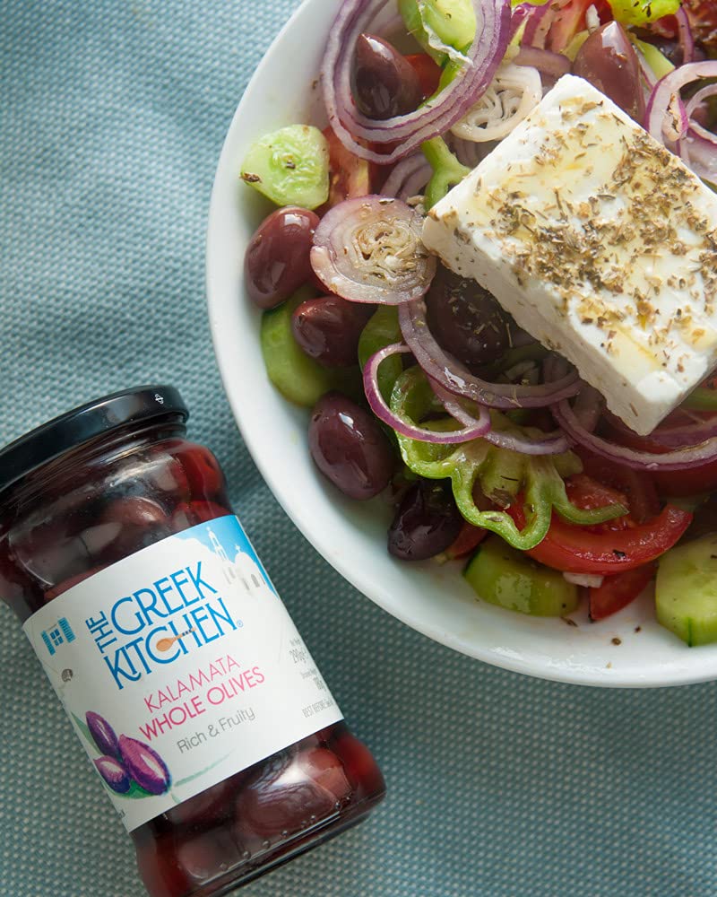 The Greek Kitchen Kalamata Whole Olives - Plump, Meaty Texture | 290g
