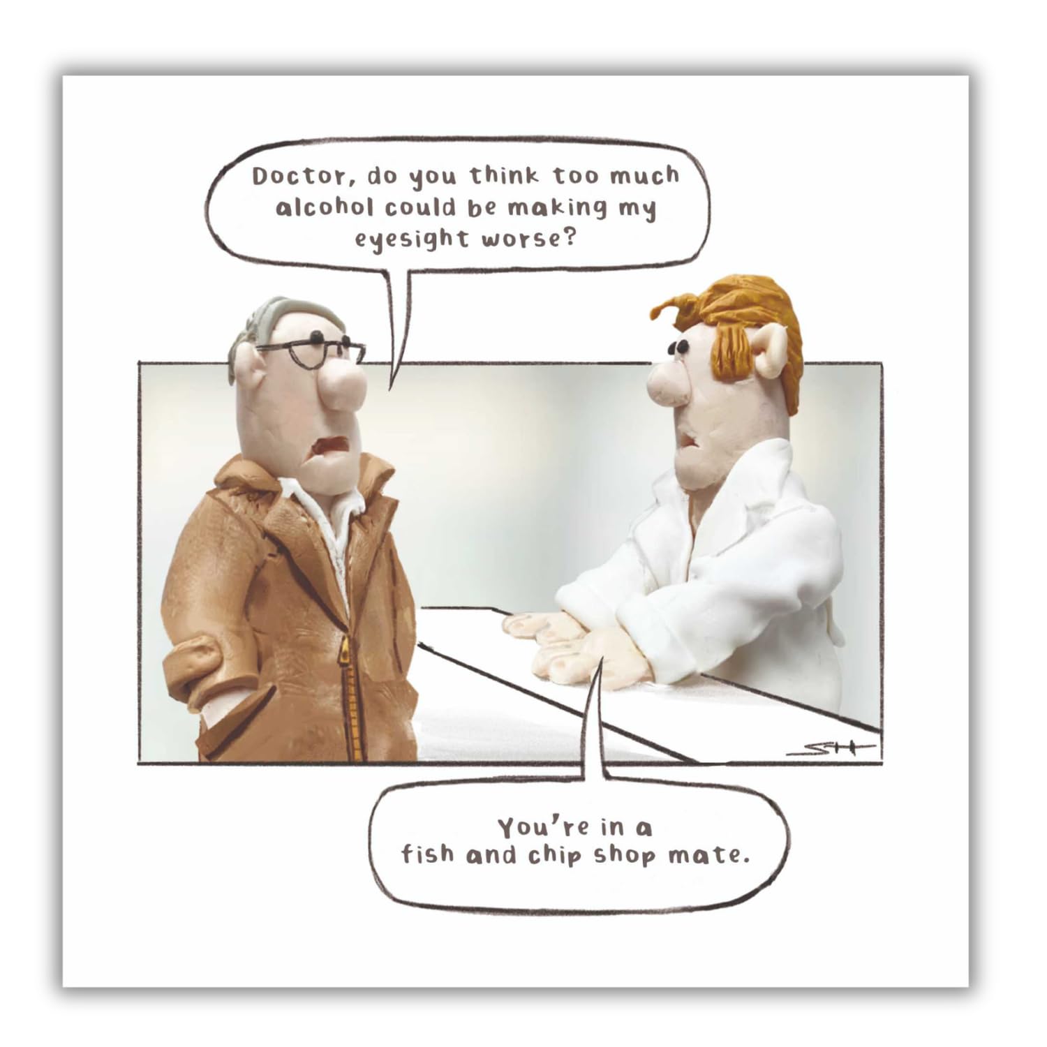 Emotional Rescue Funny Birthday Card for Him - Model Family Range | 6 x 6 inches