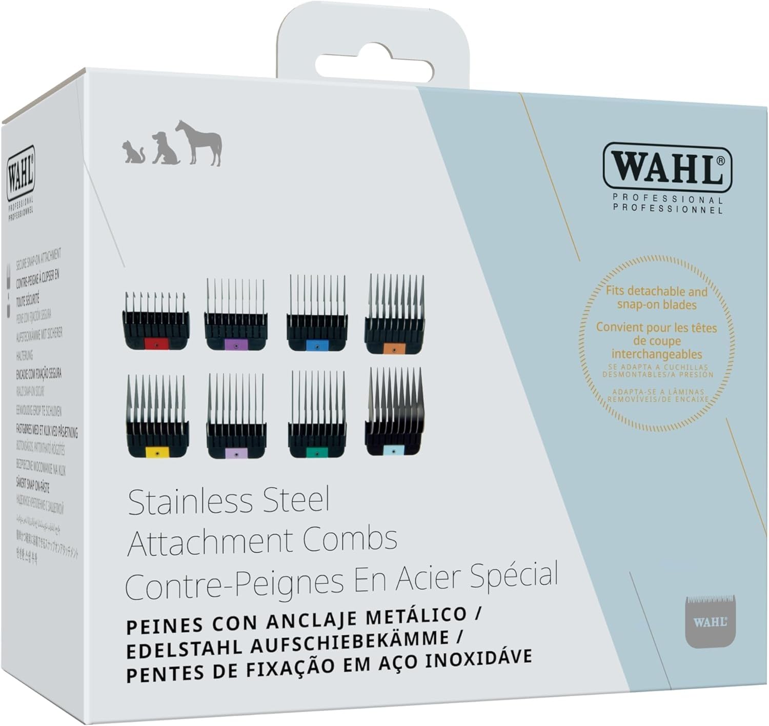 Wahl Stainless Steel Attachment Combs for Prime & Competition Blades | Mixed Color | 540g 4