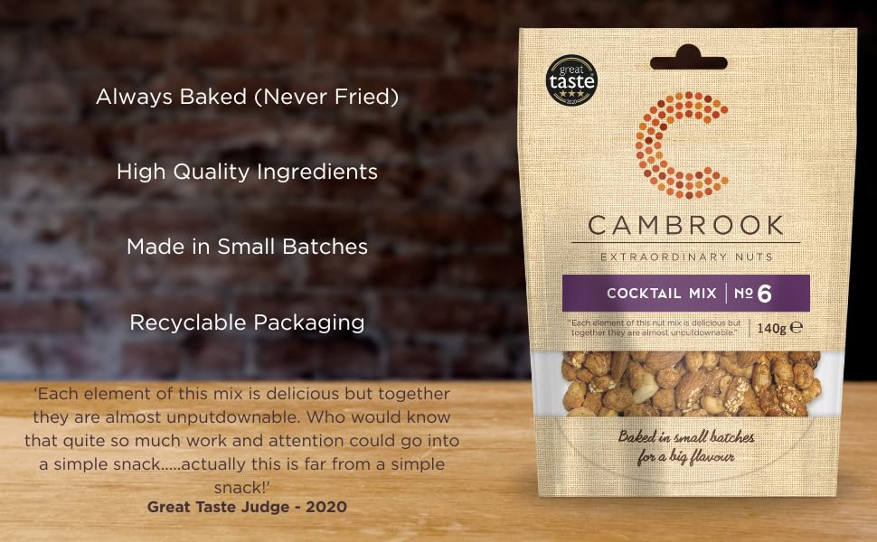 Cambrook Extraordinary Nuts Cocktail Mix 6 - Salted, Smoked & Caramelised Mixed Nuts | 140g 2