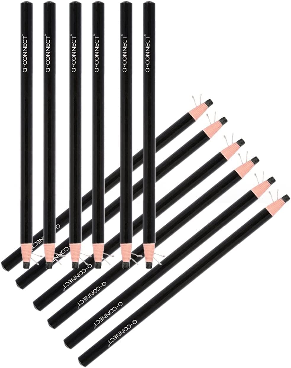 Q-Connect Wooden Lead Pencils - Versatile Writing & Shading | Black | Pack of 12