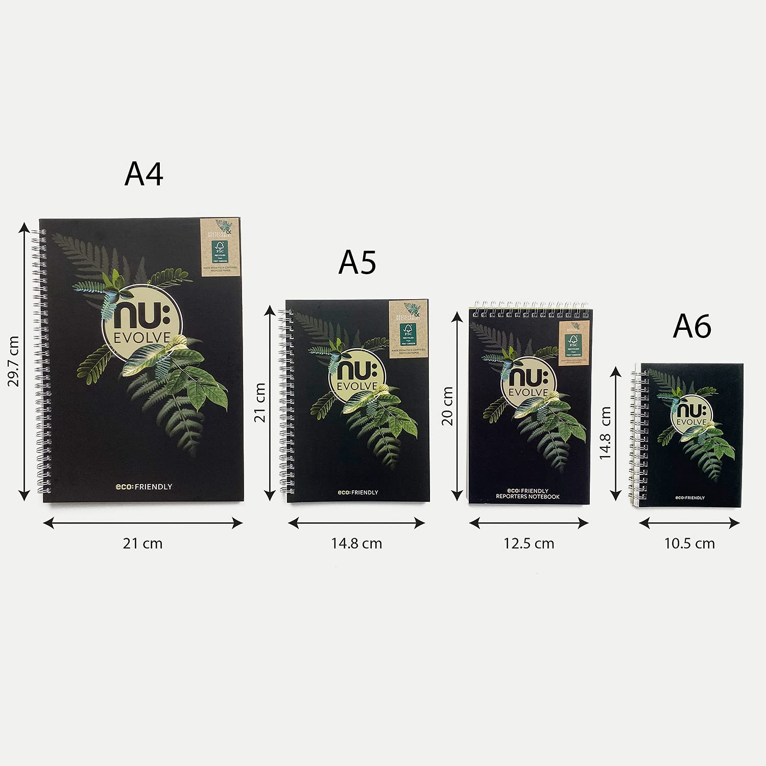 nu: Evolve Recycled Wirebound Notebook - A4 Size, Ruled Pages, Soft Cover | 80gsm Paper 5