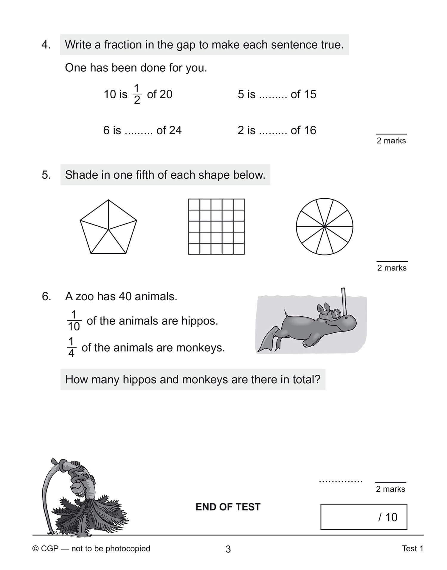 CGP Books New KS2 Maths 10-Minute Tests: Fractions & Decimals - Year 4 | Ages 8-9 | 32 Pages 3