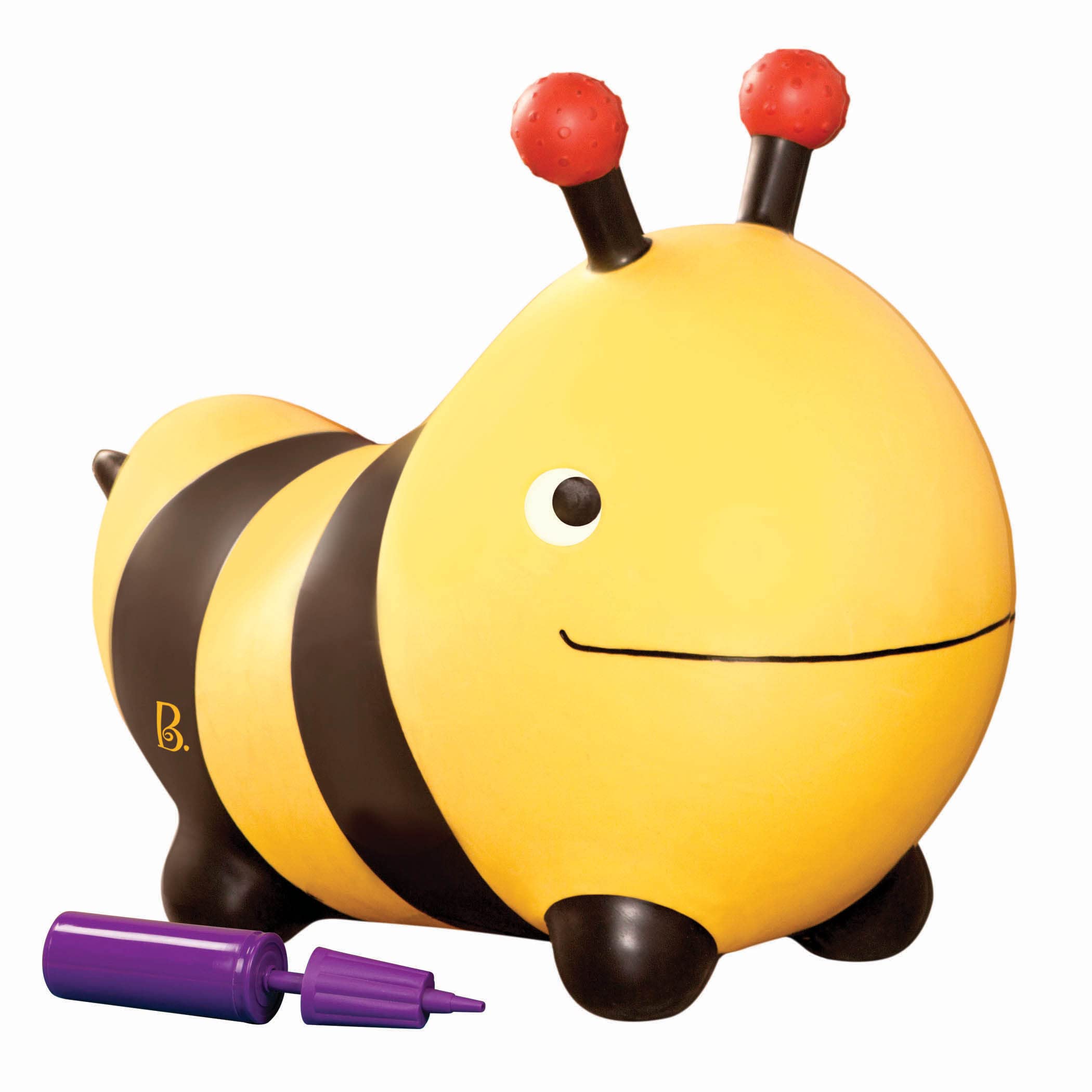 B. toys Inflatable Bee Bouncer Ride-On Toy with Air Pump for Toddlers 18 Months+ 1