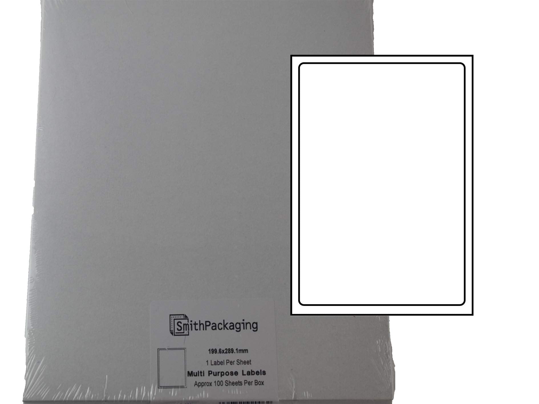 SmithPackaging A4 Self Adhesive Address Labels, 1 Label Per Sheet, 100 Sheets 6