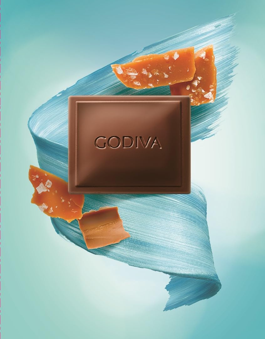 Godiva Chocolatier Signature Milk Chocolate & Salted Caramel Tablet - Creamy Milk Chocolate with Salted Toffee Pieces, 90g 2