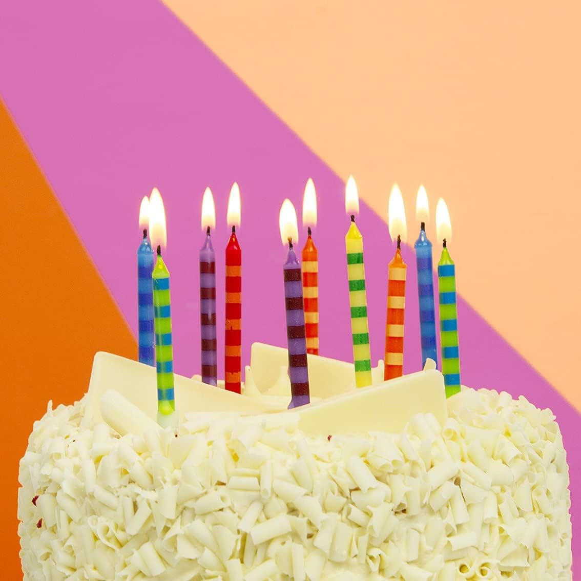 Talking Tables Colourful Rainbow Birthday Cake Candles with Holders | Pack of 24 Mini Candles 6
