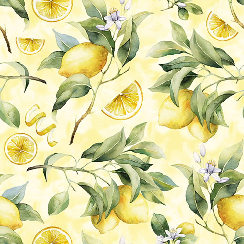Anniversary House Tiflair Yellow Lemons Lunch Napkins - 3-Ply Paper | 13" x 13" | 20-Pack 1