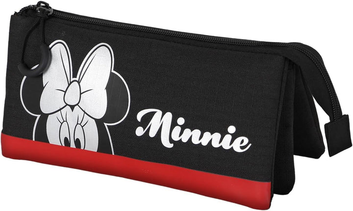 Minnie Mouse Sparkle-HS Silver Pencil Case, Black, 23 x 11 cm