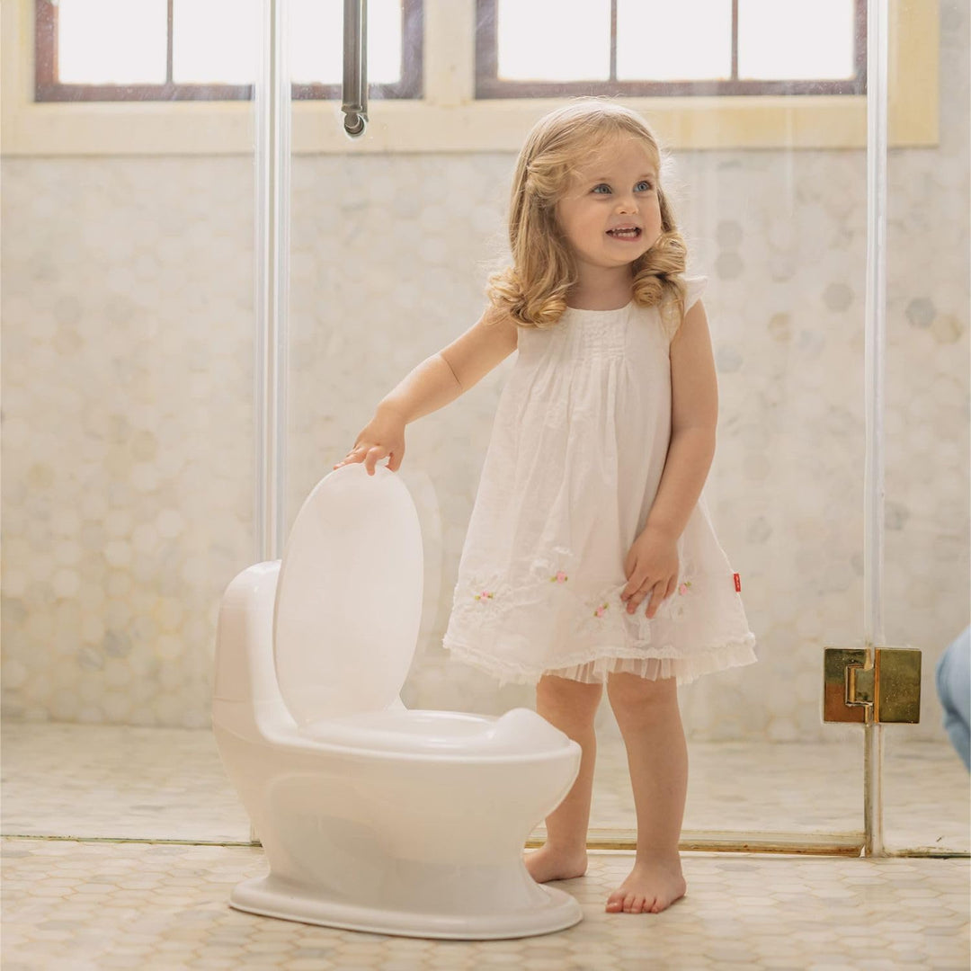 Nuby My Real Mini Size Toilet with Lid and Flush Sound - Realistic Potty Training Toilet for Toddlers