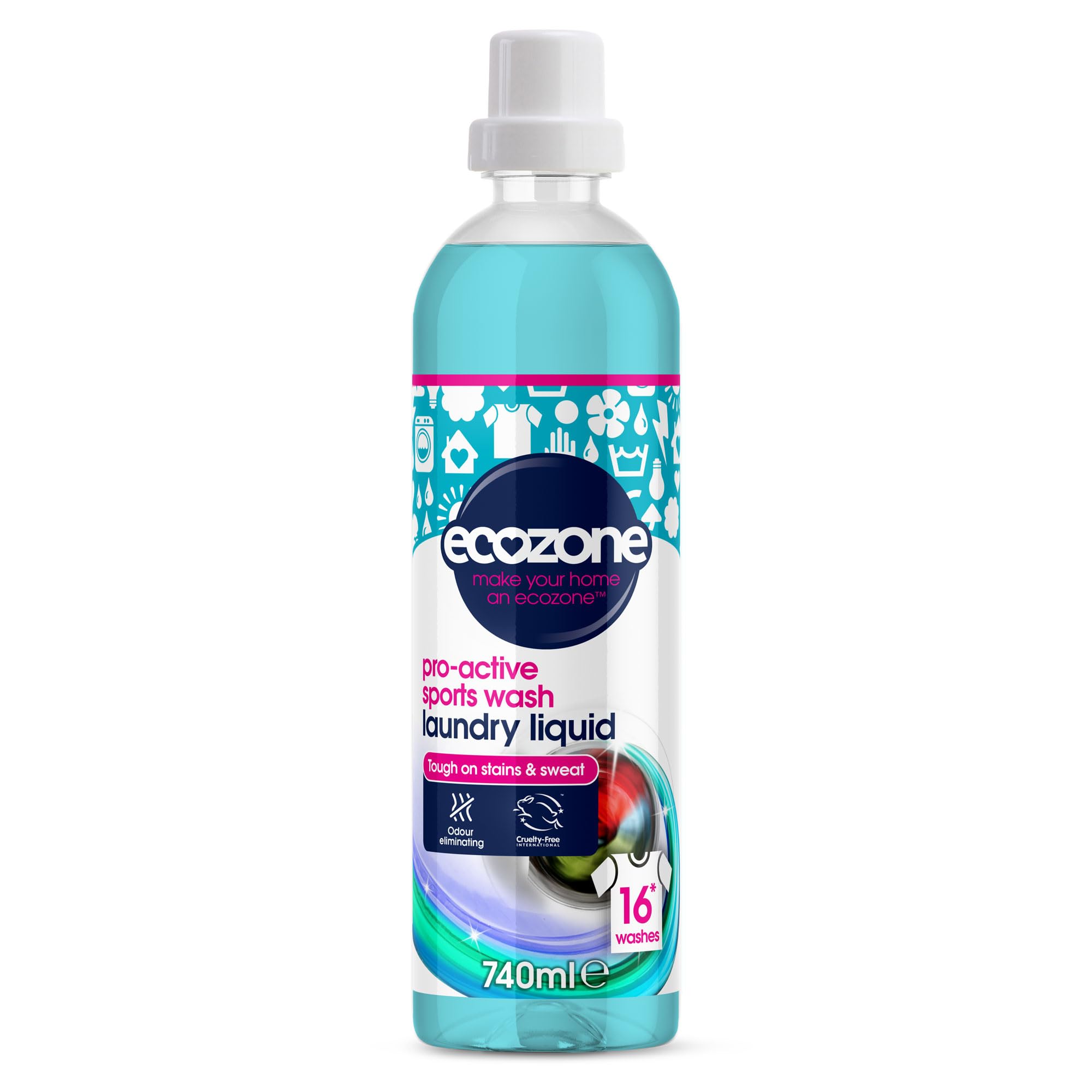 Ecozone Pro-Active Sports Wash Ultra Concentrated Liquid Detergent | 740 ml | Bio Formula