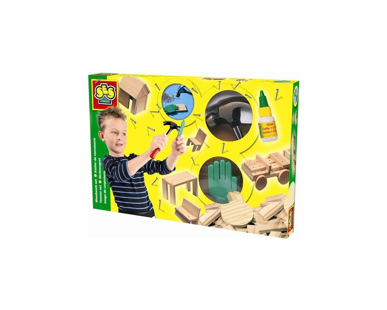 SES Creative Woodwork Set - Educational Building Playset for Kids 5+ 6