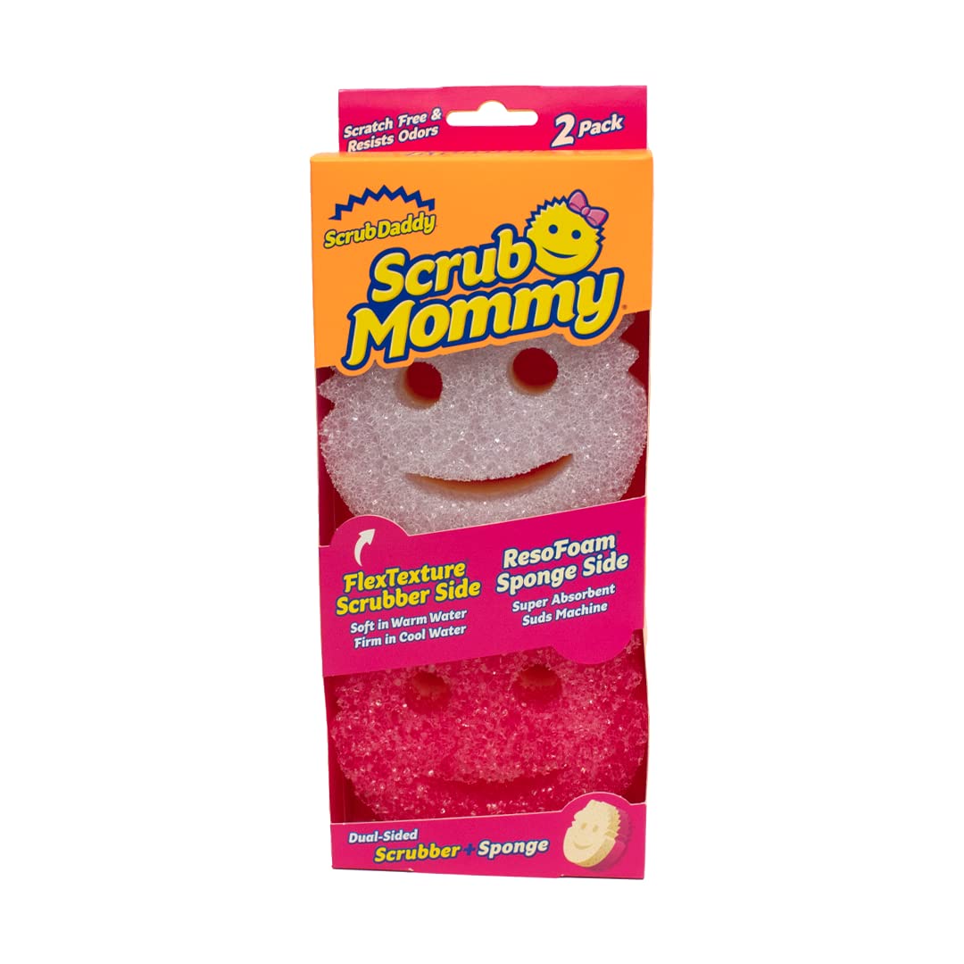Scrub Daddy Scrub Mommy Dual-Sided Non-Scratch Cleaning Sponges | 2 Pack Assorted Pink/Violet