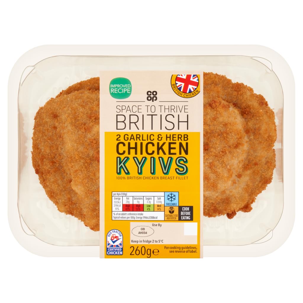 CO OP Space to Thrive British Garlic & Herb Chicken Kyivs - 2 Pack, 260g