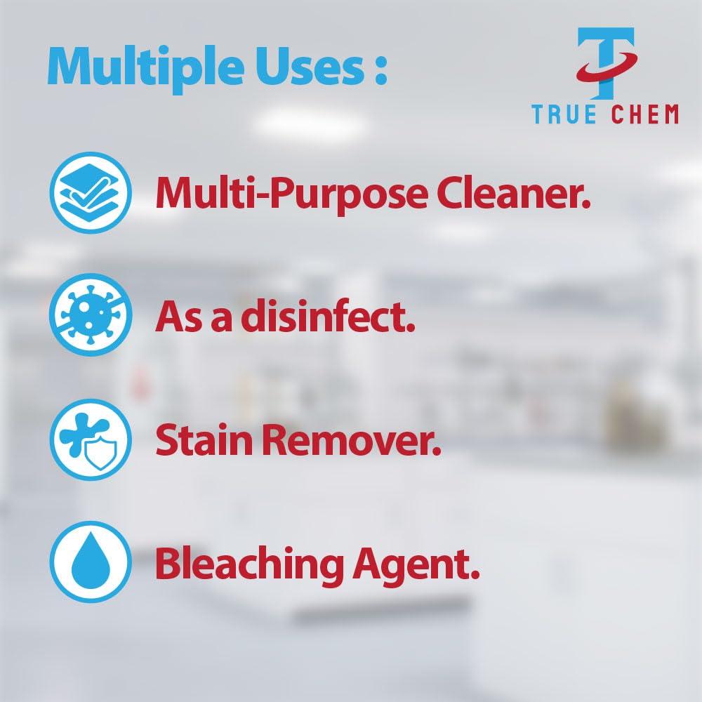 True Chem Hydrogen Peroxide 6% Solution - Multi-Purpose Cleaner & Stain Remover | 500ml 3