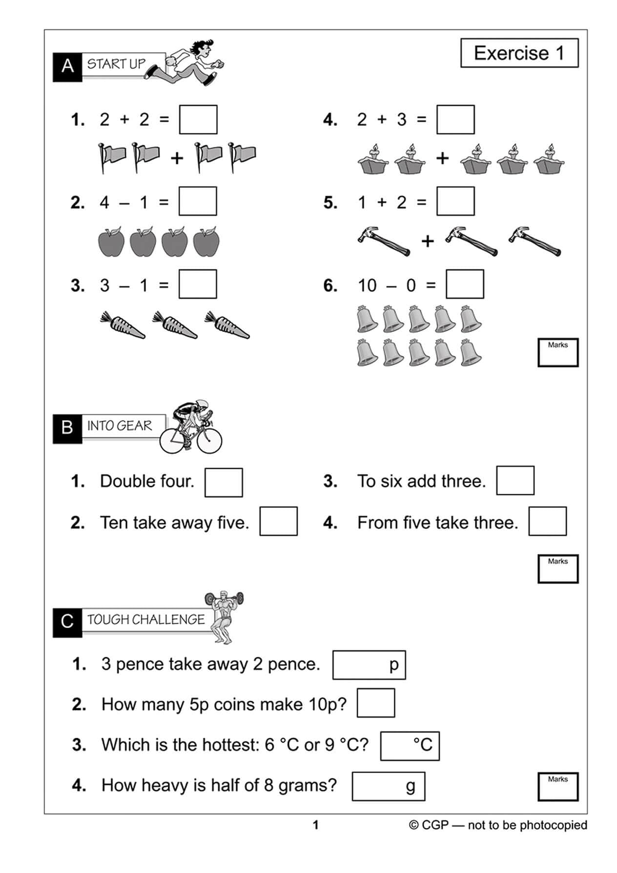CGP KS1 Mental Maths Workout - Year 1 Study Aid | Ages 5-6 | Paperback 2