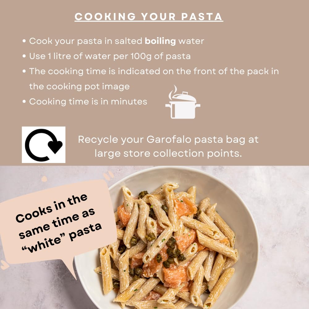 Garofalo Organic Wholewheat Penne Pasta, 500g