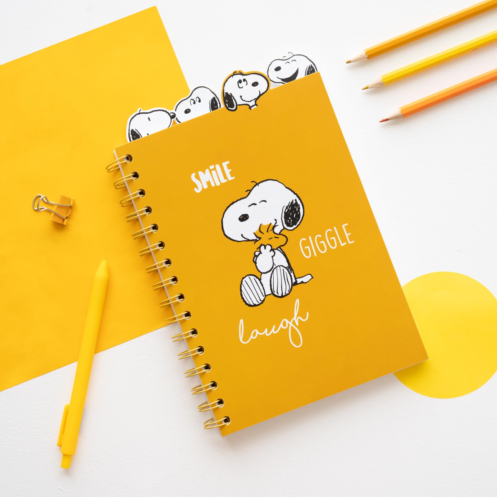 Grupo Erik Snoopy A5 Project Notebook with 4 Dividers | 80 Dotted Sheets | Hard Cover 4