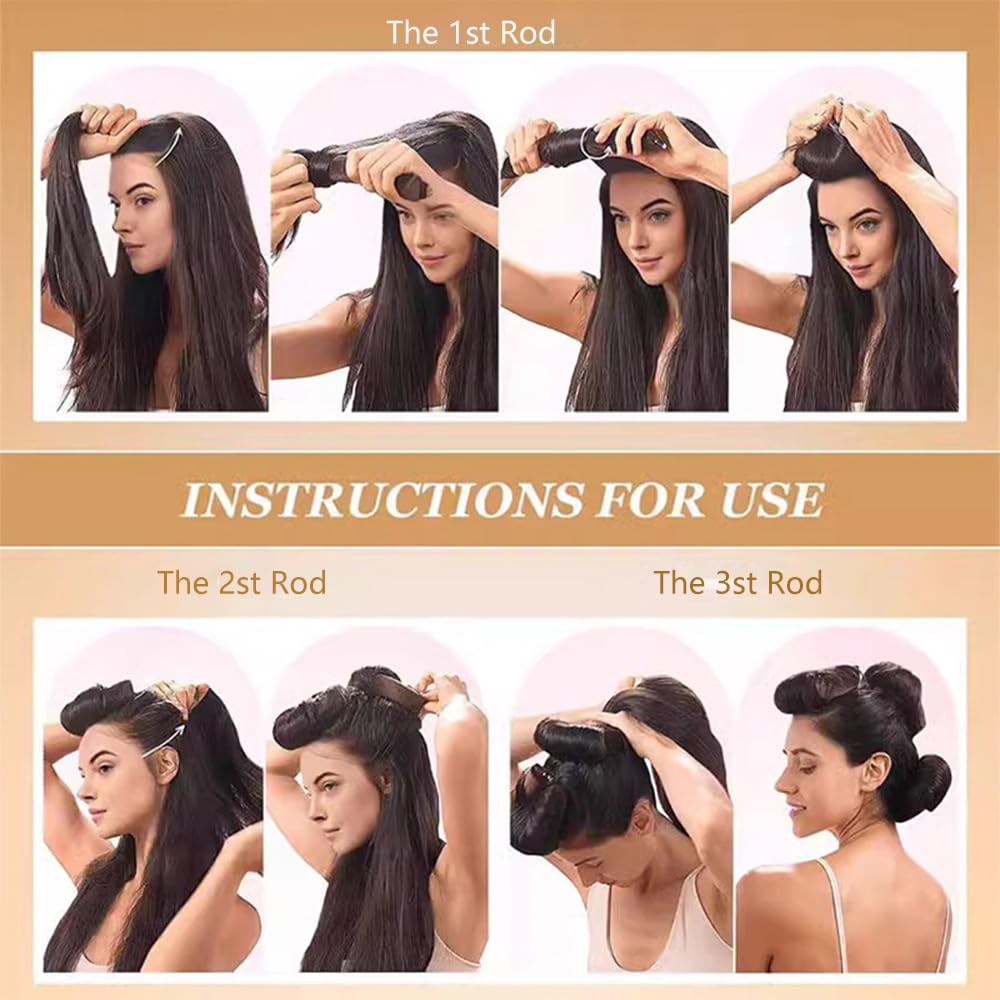 Admygo Satin Heatless Curling Rod Headband Set - 3PCS for Overnight Natural Waves 4