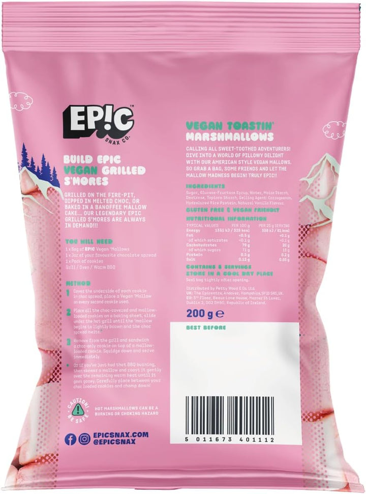 EPIC SNAX CO - Vegan Toastin' Marshmallows Plant Based American Style 200g