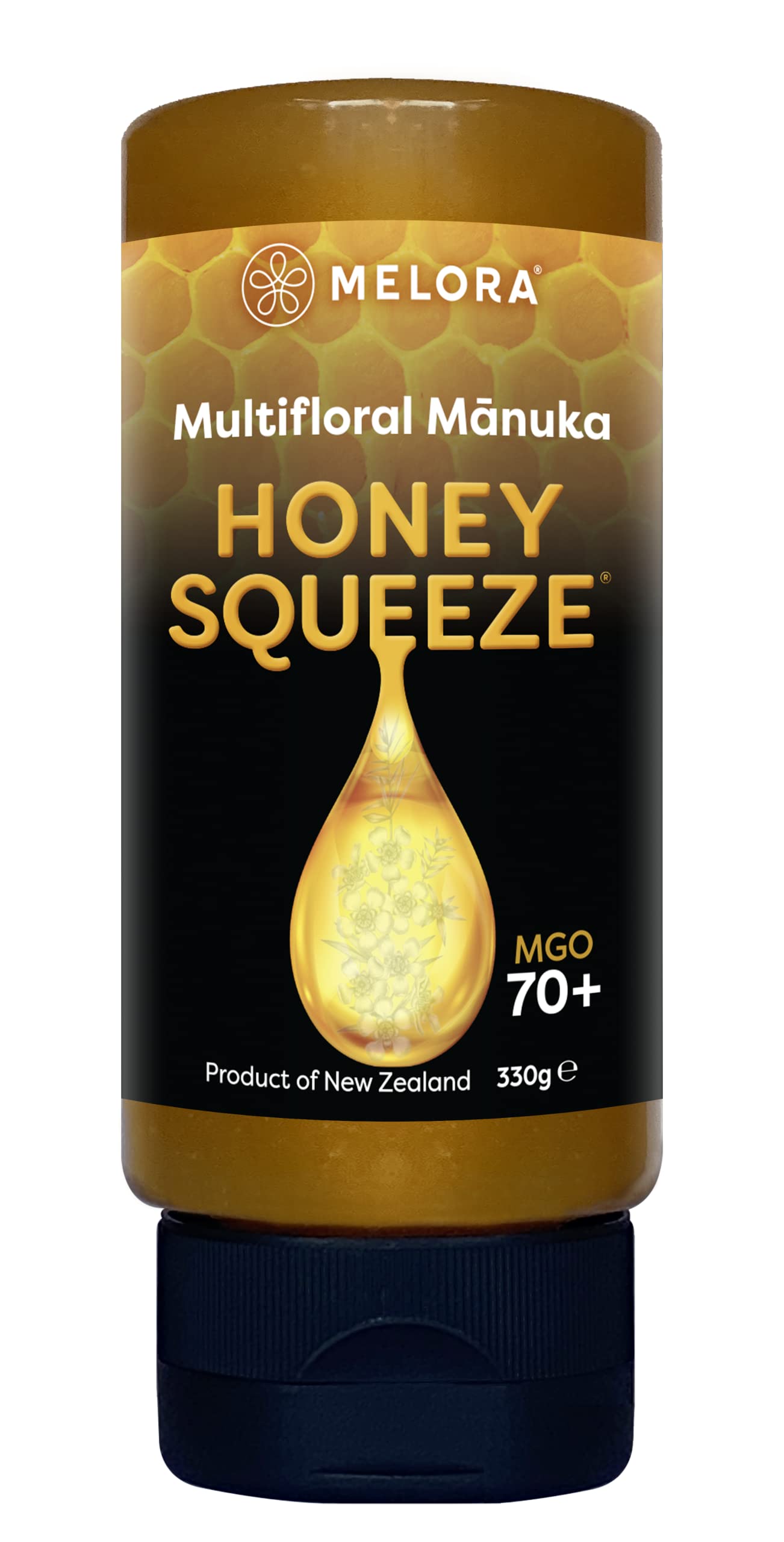 Melora 100% Pure Certified Mānuka Honey Squeeze Bottle | 330g | MGO Content