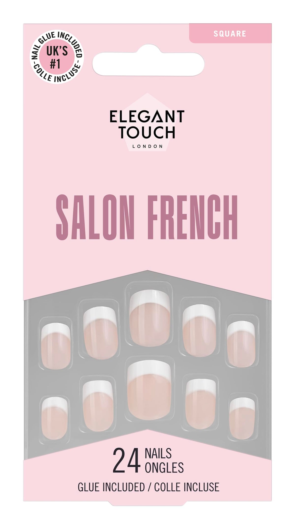 Elegant Touch French Nails Press-On Nails - Pink 126 - Short Square
