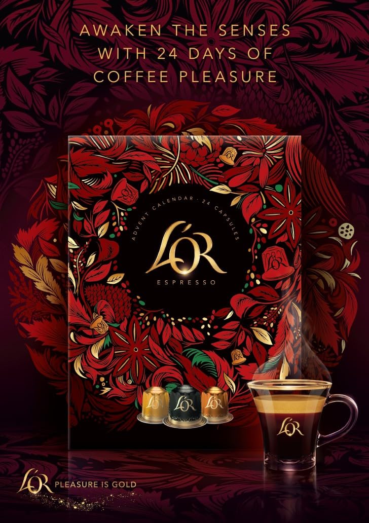 L'OR Coffee Pod Advent Calendar - 24 Capsules for Nespresso Original & L'OR BARISTA 3