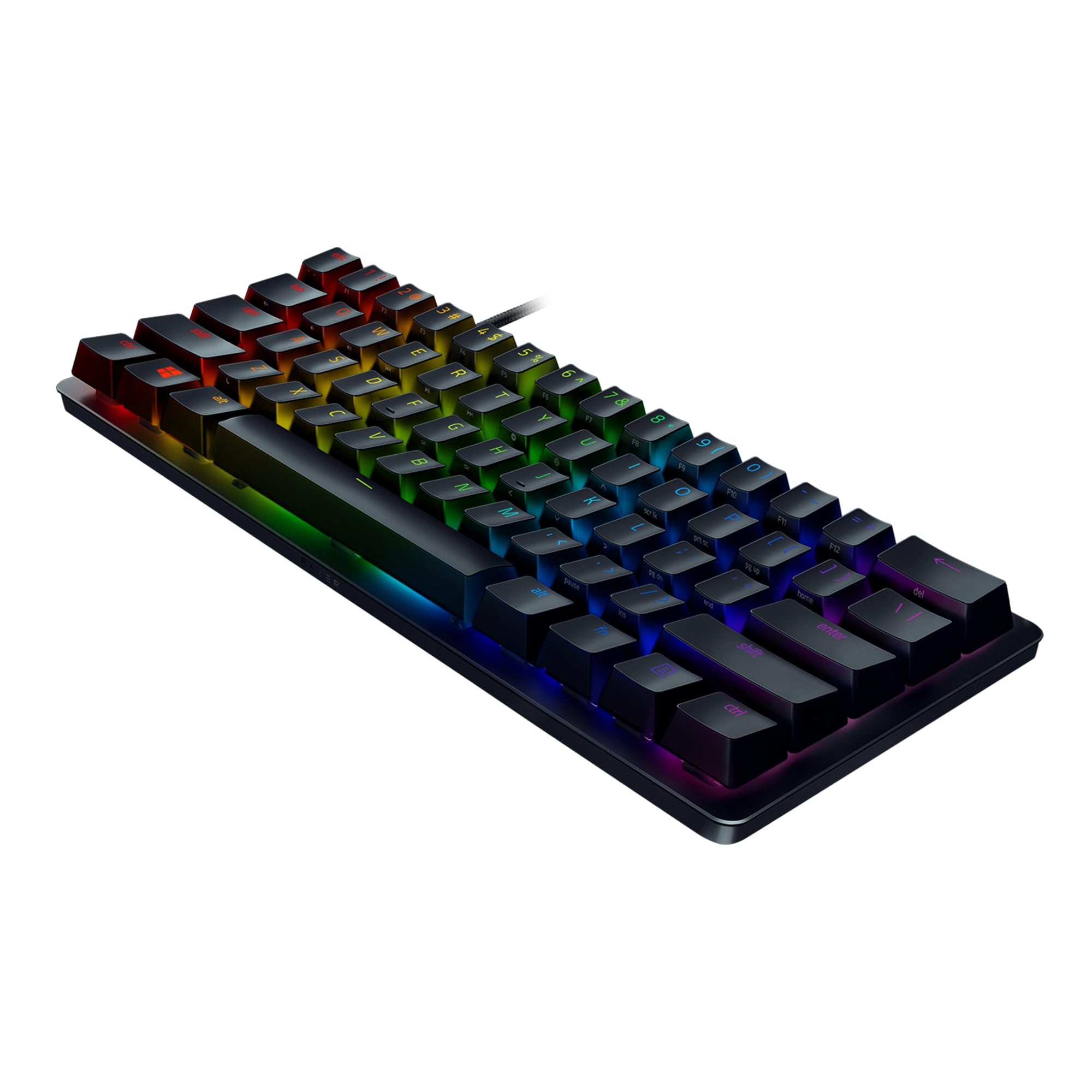 Razer Huntsman Mini - 60% Compact Gaming Keyboard with Purple Clicky Optical-Mechanical Switches, Doubleshot PBT Keycaps, Detachable USB-C Cable | UK Layout | Black 2