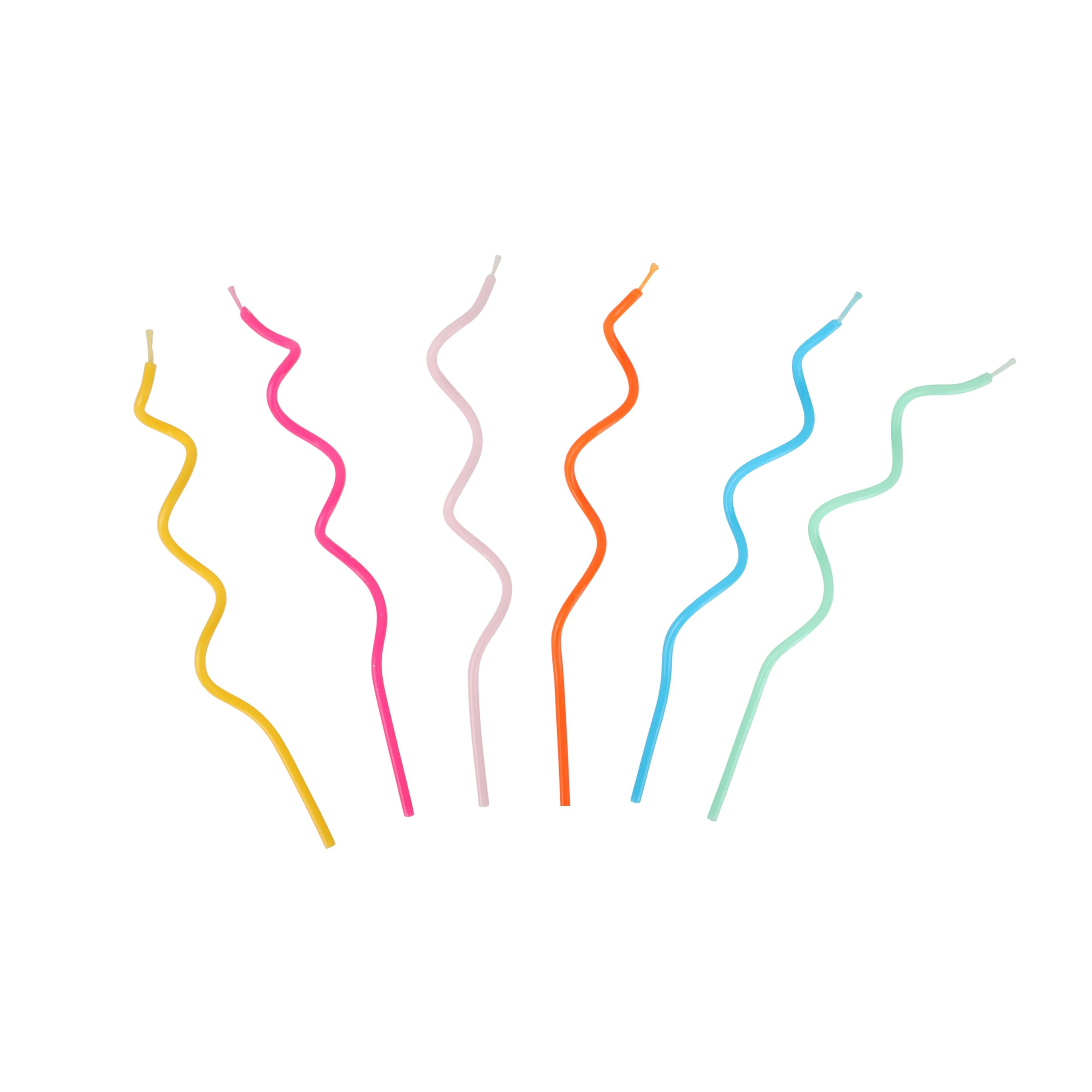 Talking Tables 20 x Rainbow Twisted Birthday Candles - 15cm Tall Spiral Wax Design