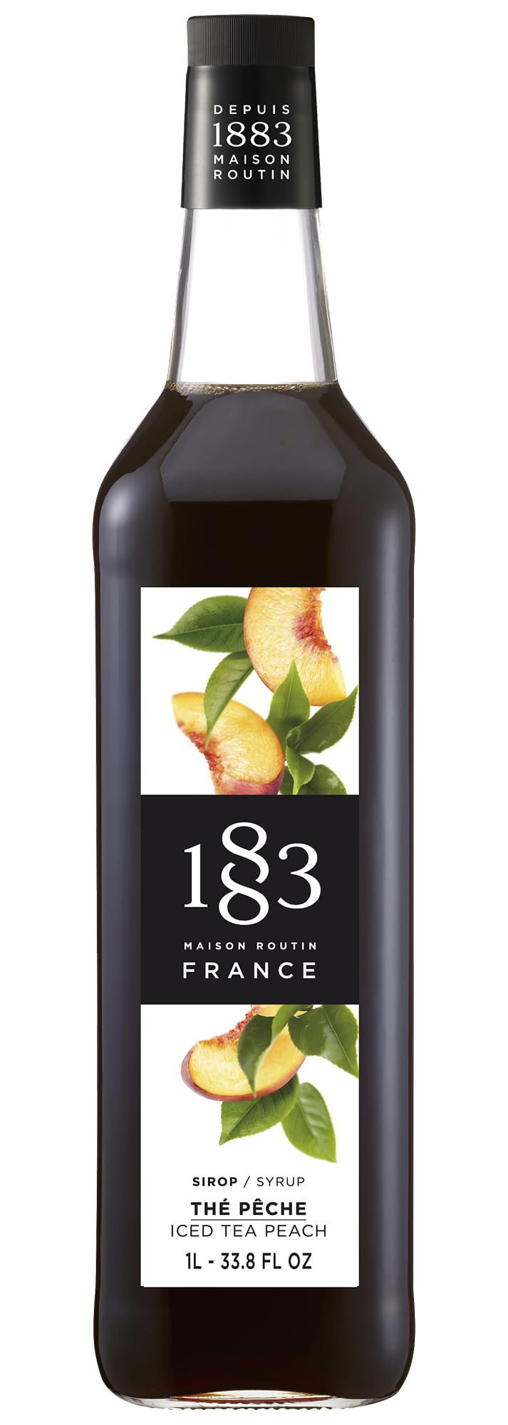1883 MAISON ROUTIN Peach Iced Tea Syrup - Pure Cane Sugar | 1 L
