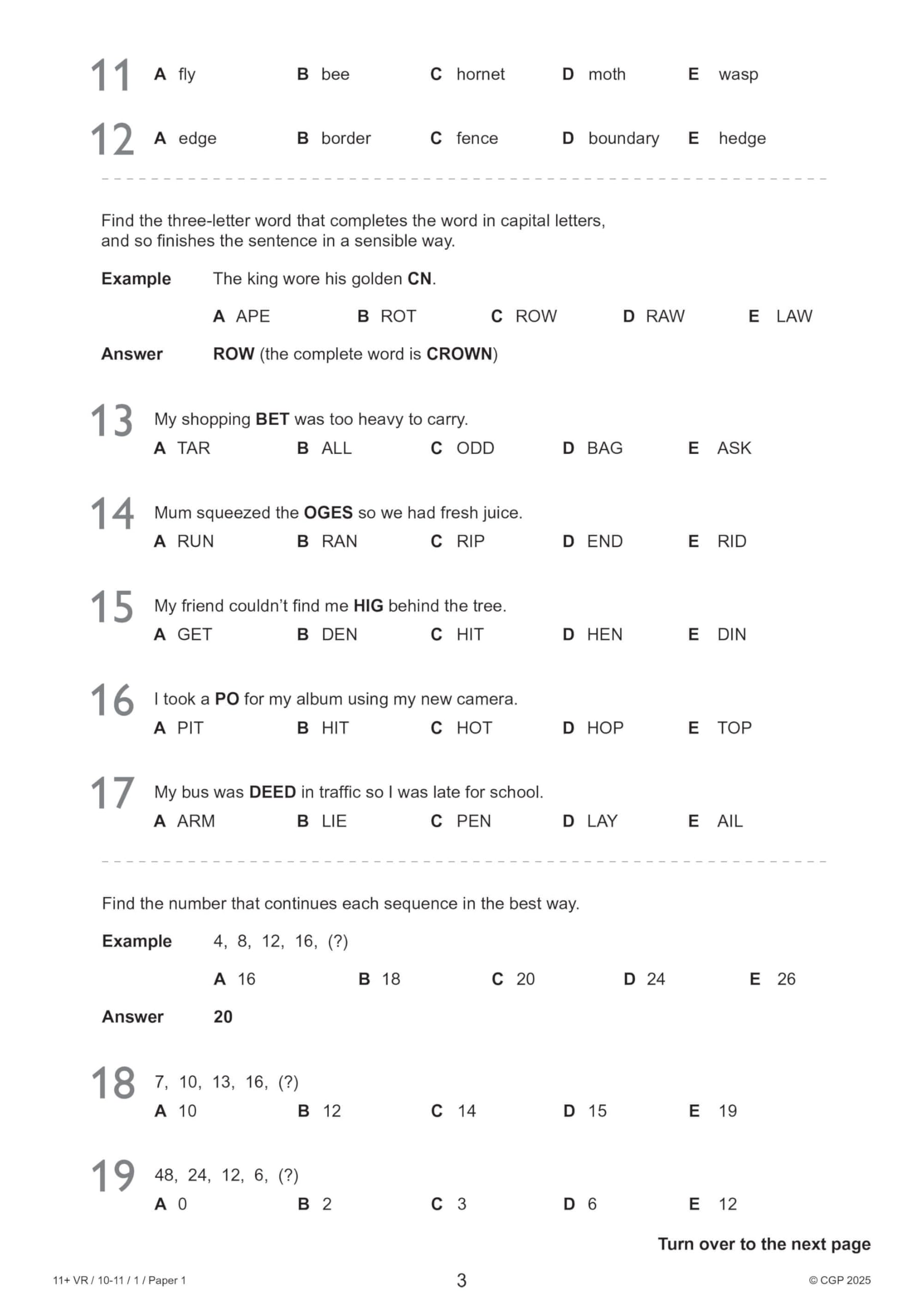 CGP 11+ GL Verbal Reasoning Practice Papers - Ages 10-11 | Pack 1 with Parents' Guide & Online Edition 4