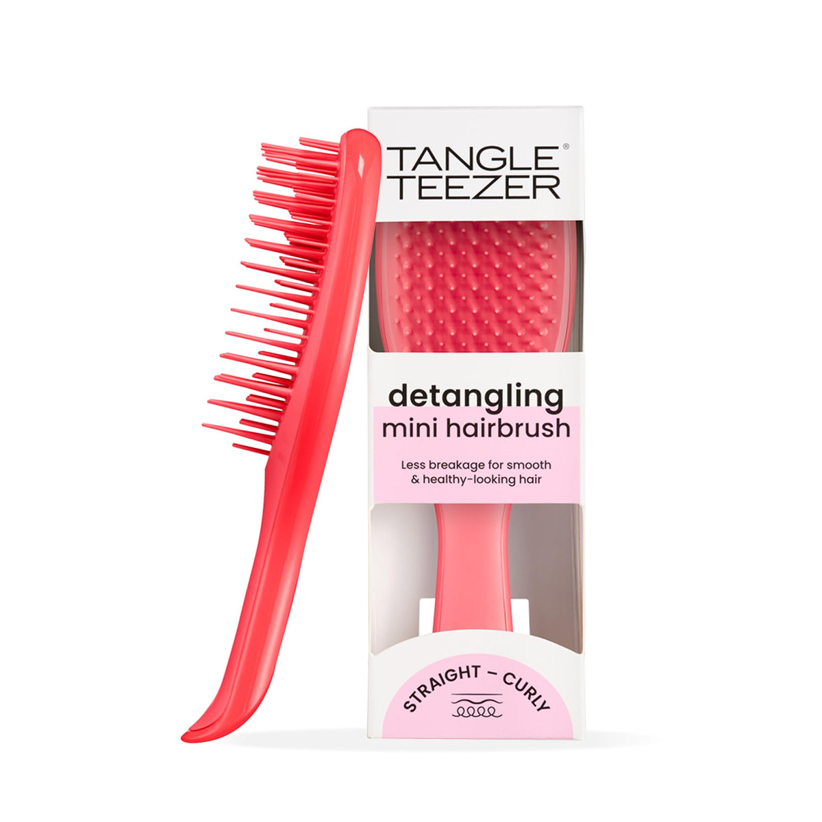 Tangle Teezer Mini Ultimate Detangler - Pink Punch | Detangling, Shine, Smoothening