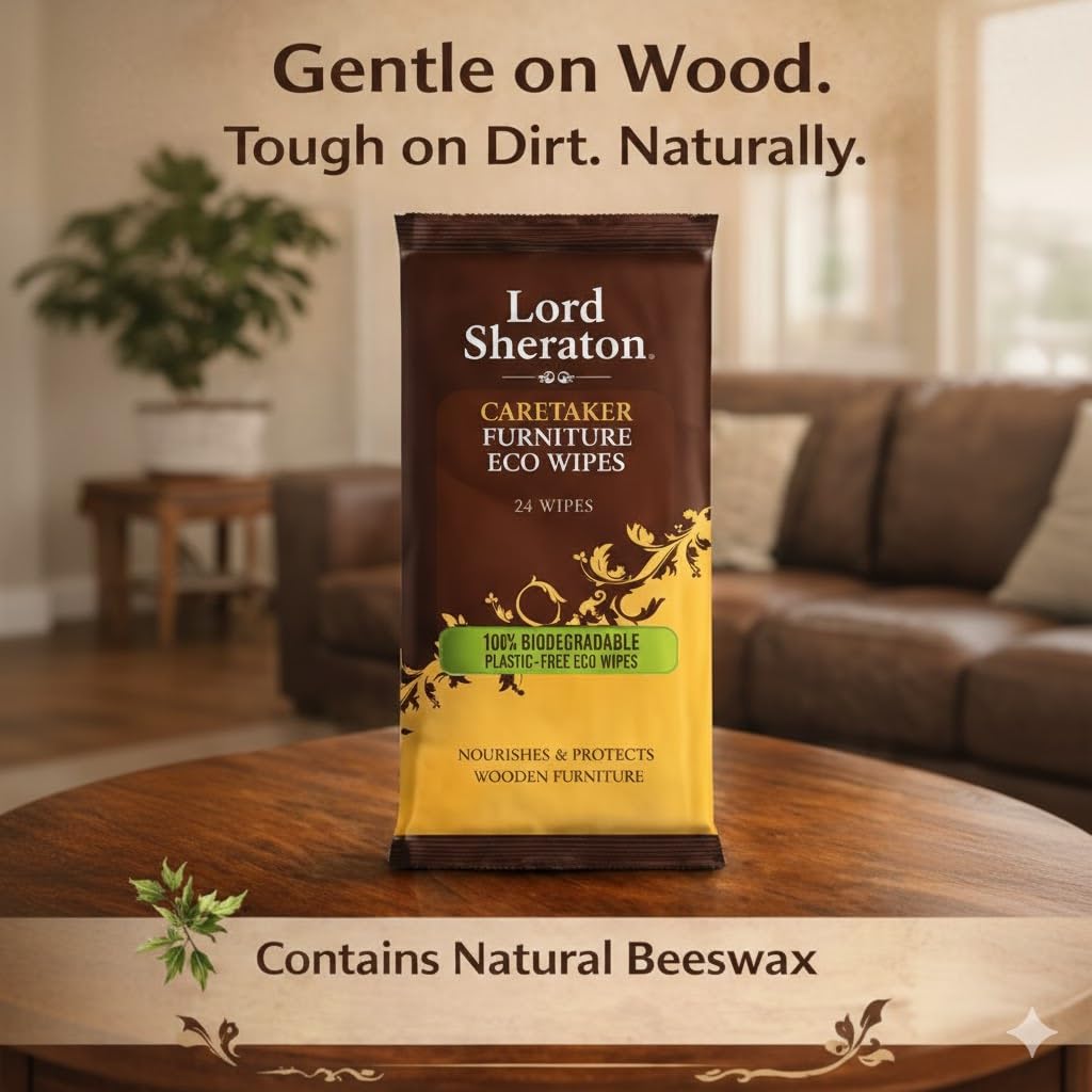 Lord Sheraton Furniture Eco Wipes - Gentle & Powerful Cleaning | 24 Count