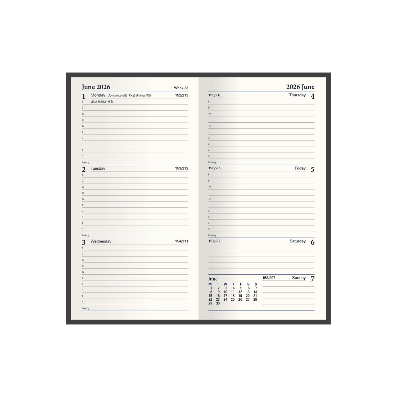 Collins Classic Slim 2026 Appointment Book Planner | Week-To-View | 152 x 80mm Black