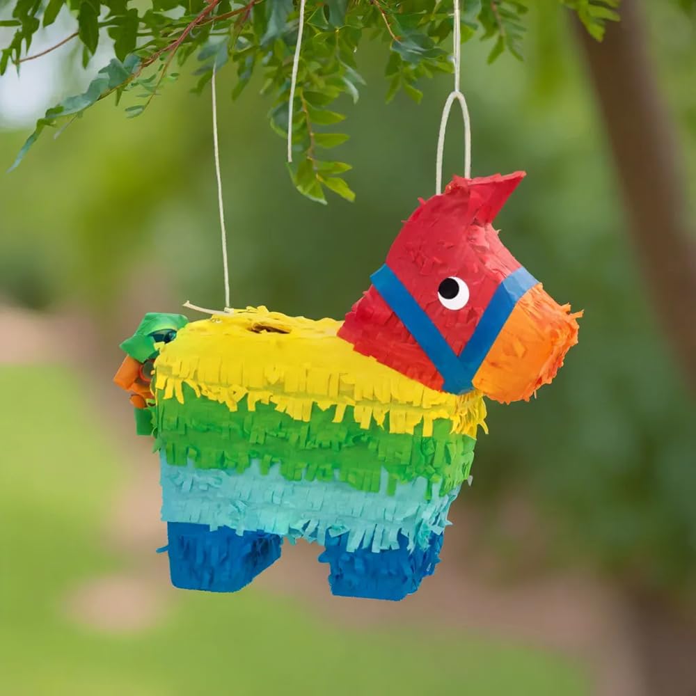 Unique Mini Donkey Pinata Favour Decoration - Multicolour | 19 cm x 20 cm x 7 cm | Cardboard 3