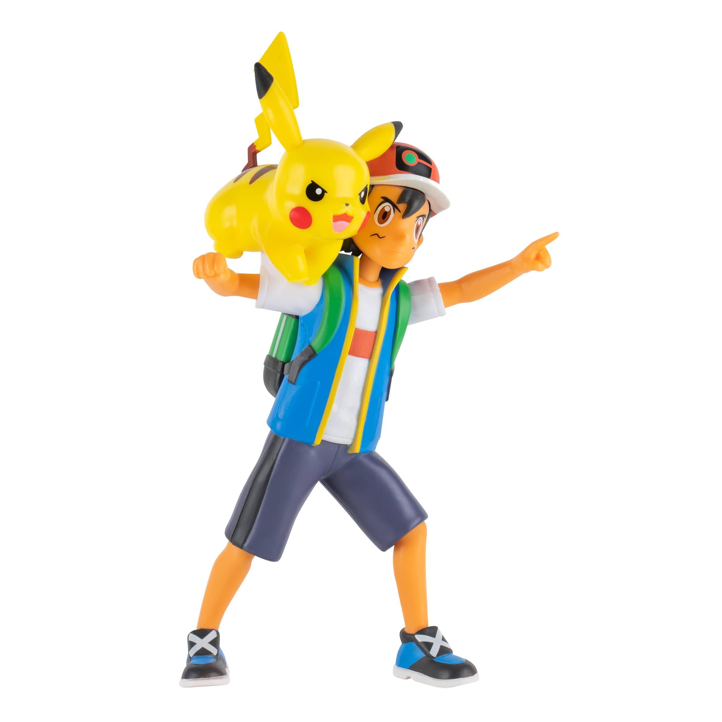 Pokémon Ash & Pikachu Battle Feature Action Figure Set | 4.5-Inch Ash, 2-Inch Pikachu | Ages 6+ 2