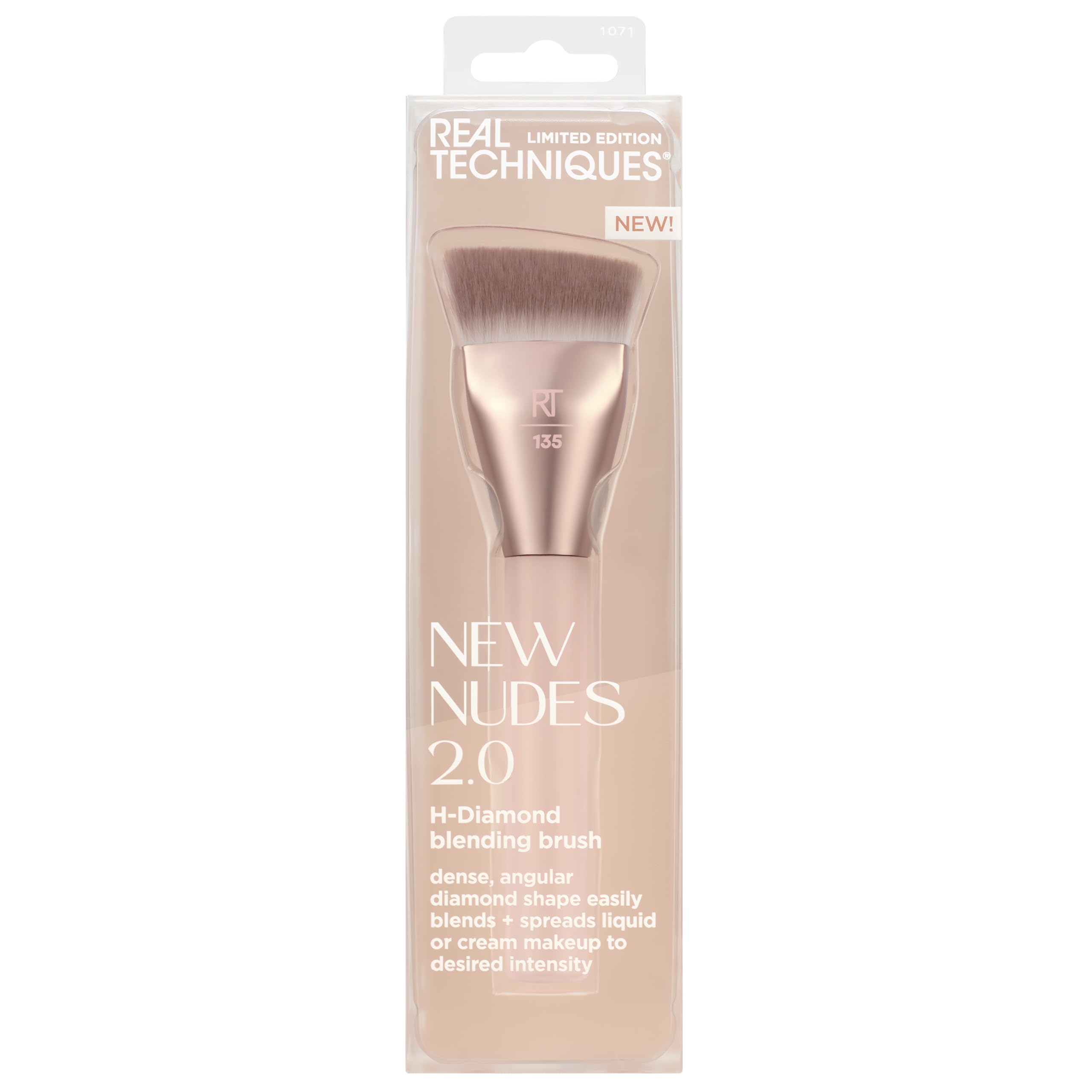 REAL TECHNIQUES New Nudes H-Diamond Blending Brush for Foundation, Contour & Blush | Synthetic Bristles 1
