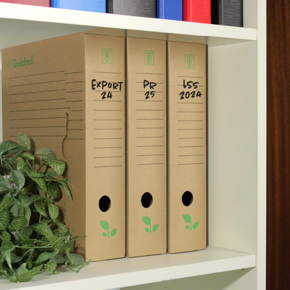 Exacompta Guildhall A4 Archiving Box Storage File Organiser - Pack of 10, Kraft Cardboard 3