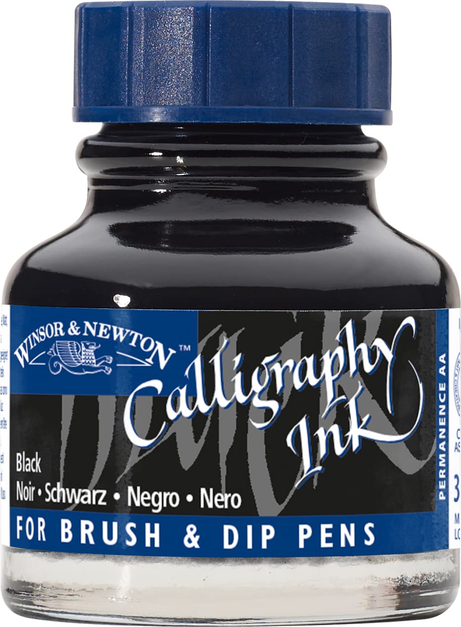 Winsor & Newton Calligraphy Ink Bottle - Black | 30 ml | Non-Fading