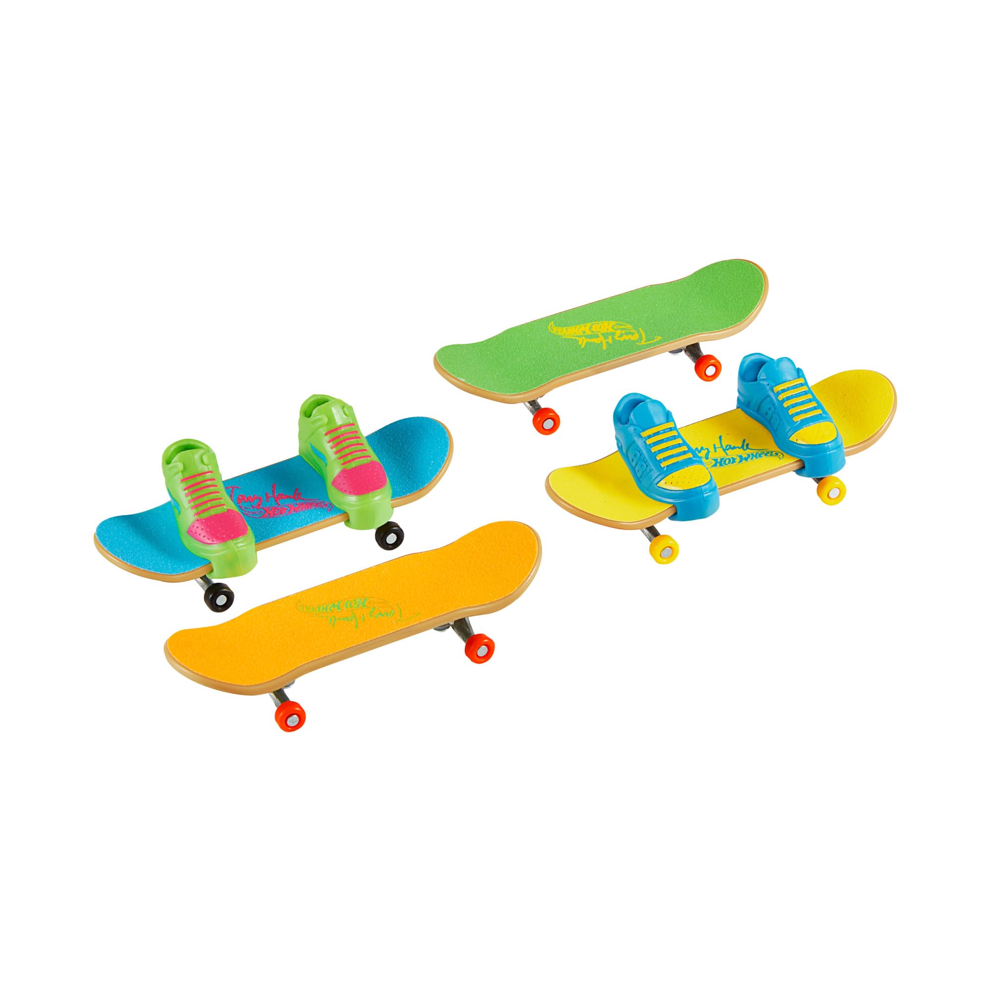 Hot Wheels Skate Neon Bones Tony Hawk-Themed Fingerboard Set of 4 2