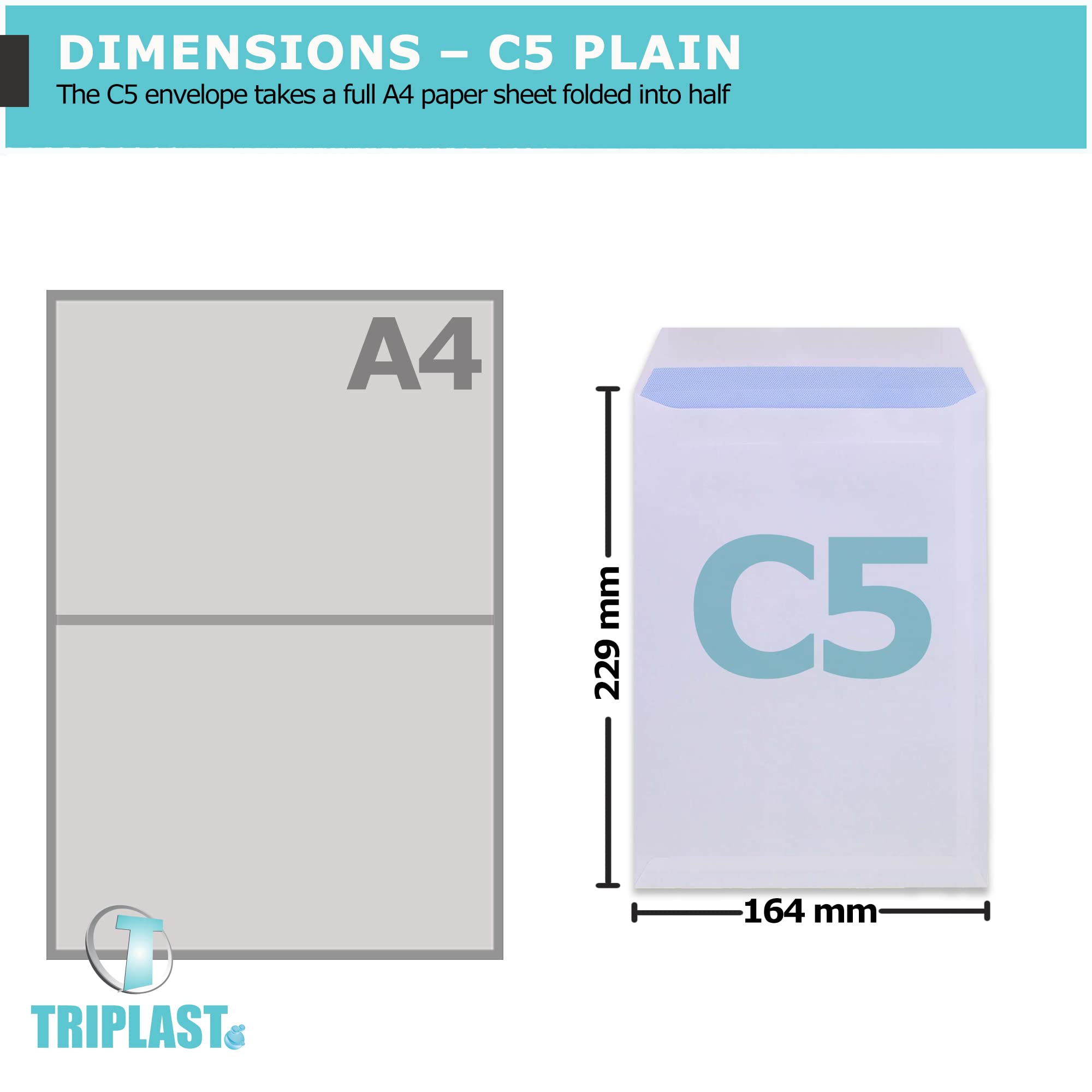 Triplast 50 x C5 White Self Seal Security Envelopes | 229x164mm | 90 gsm 2
