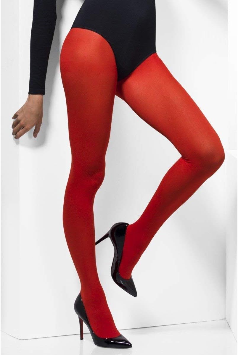 Smiffy's Fever Women's Opaque Tights, Red, One Size 2