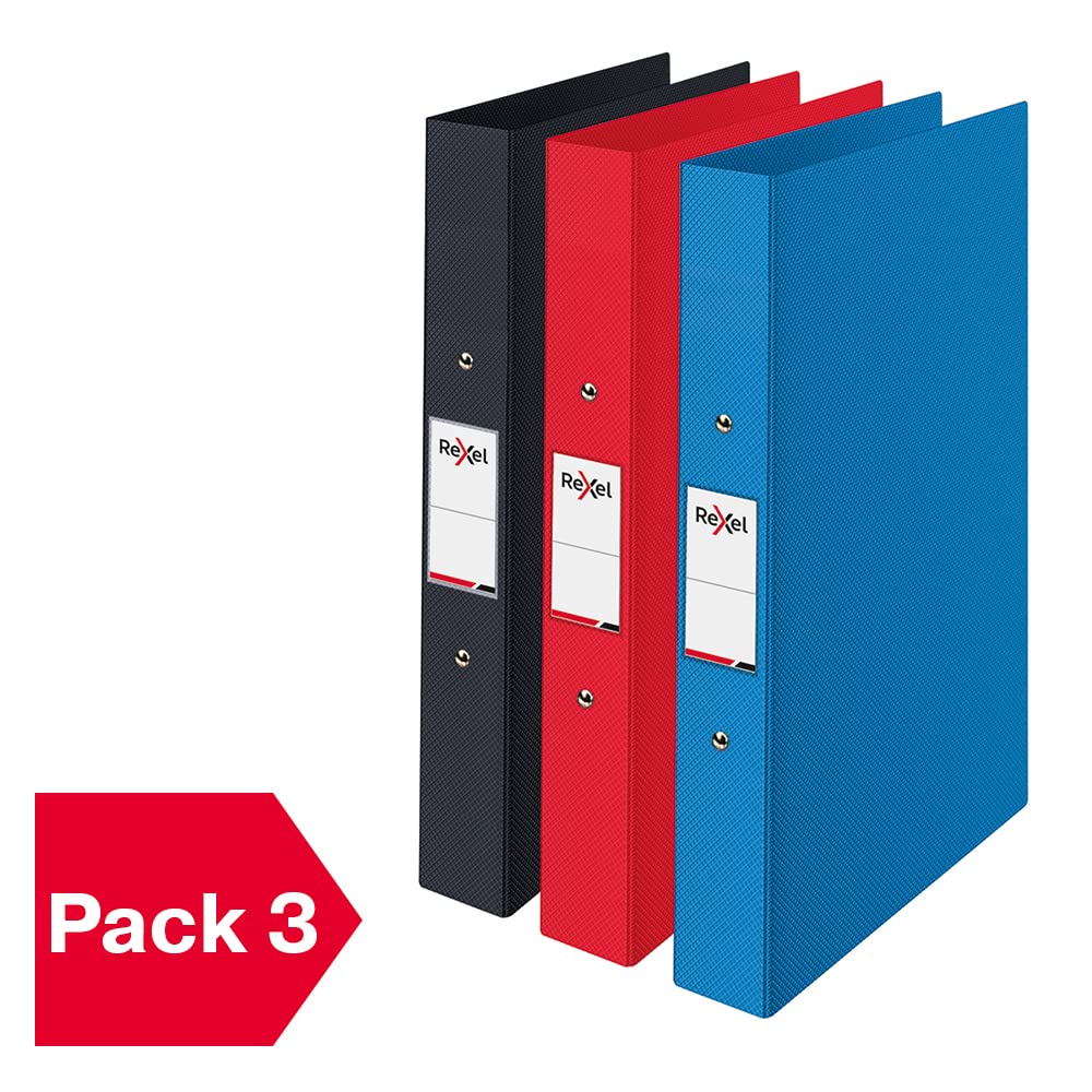 Rexel Choices A4 O-Ring Binder - 25mm Spine, 190 Sheet Capacity | Polypropylene | Assorted Colors