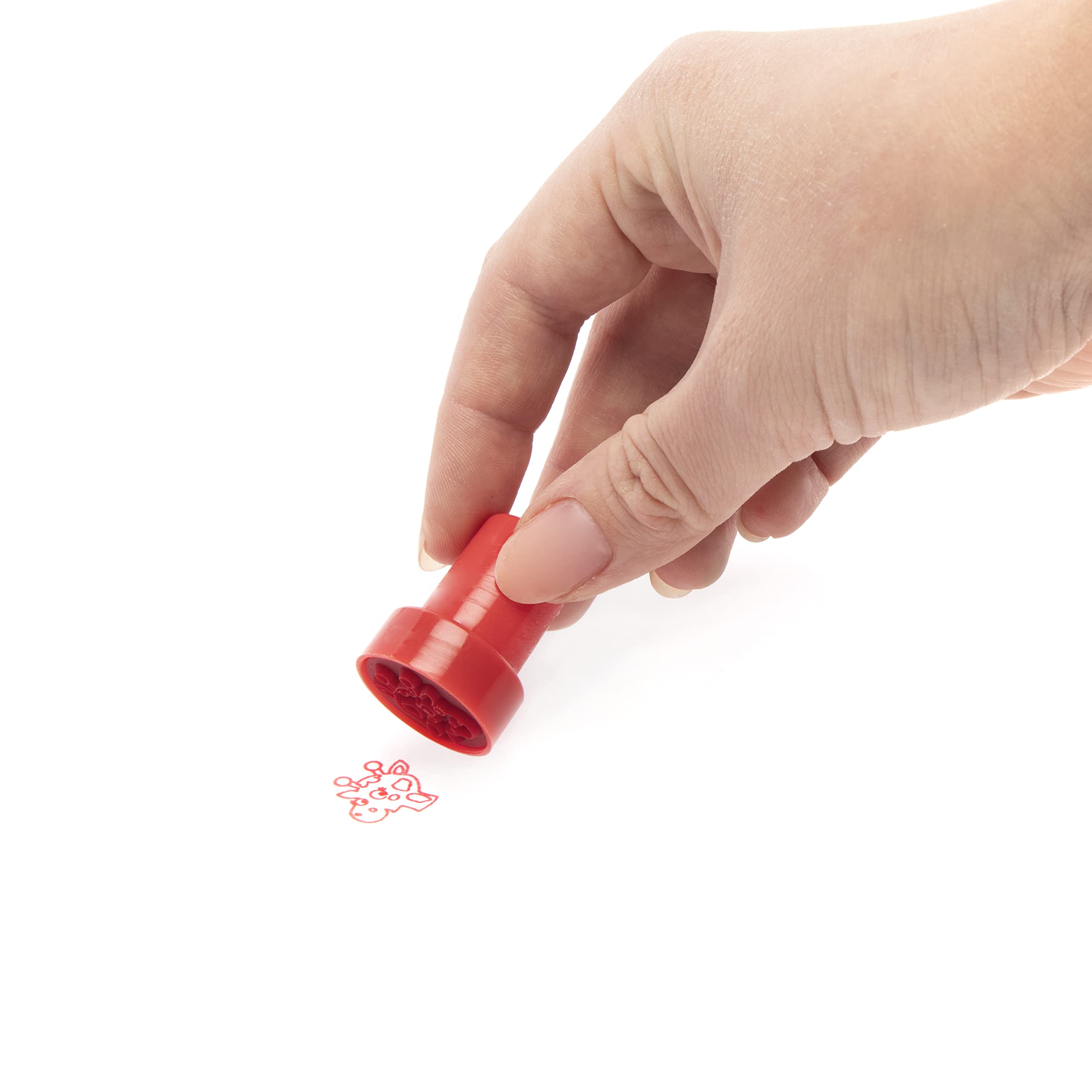 Baker Ross Jungle Animal Self-Inking Stampers - Pack of 10 | 20mm Impression Size | Assorted Colors