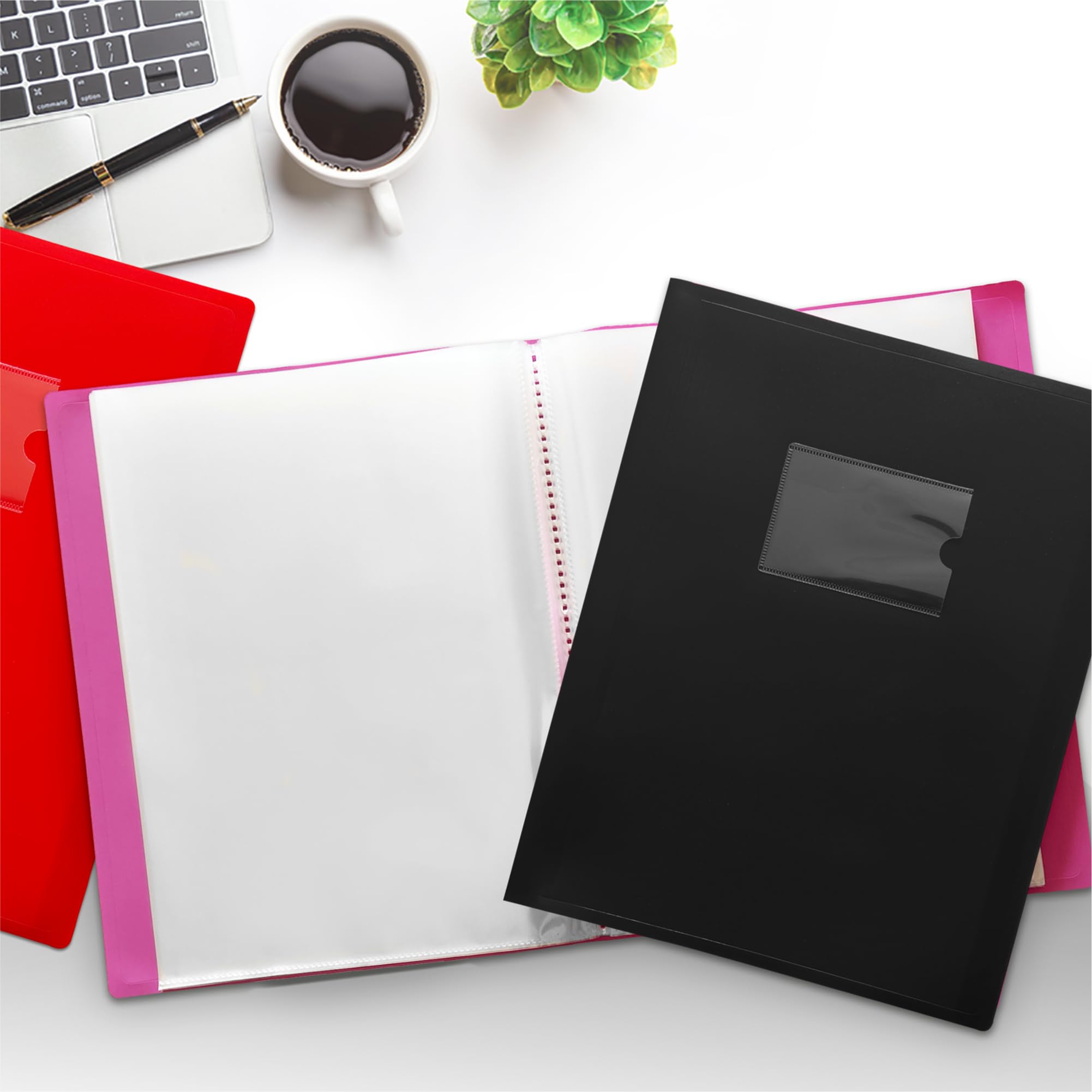 Janrax A4 Red Flexible Cover Presentation Book - 20 Pockets | Plastic | Portrait Style 4