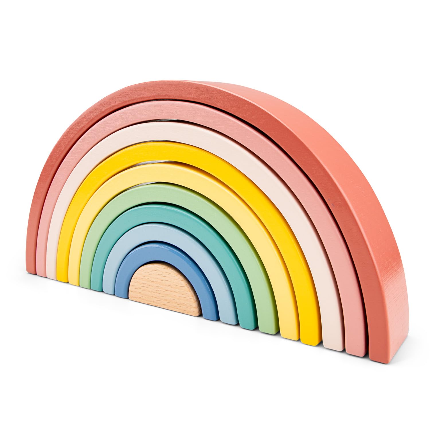 Woet Wooden Rainbow Stacker for Toddlers Age 12m+ - 10-Piece Arches, Non-Toxic Wood 1