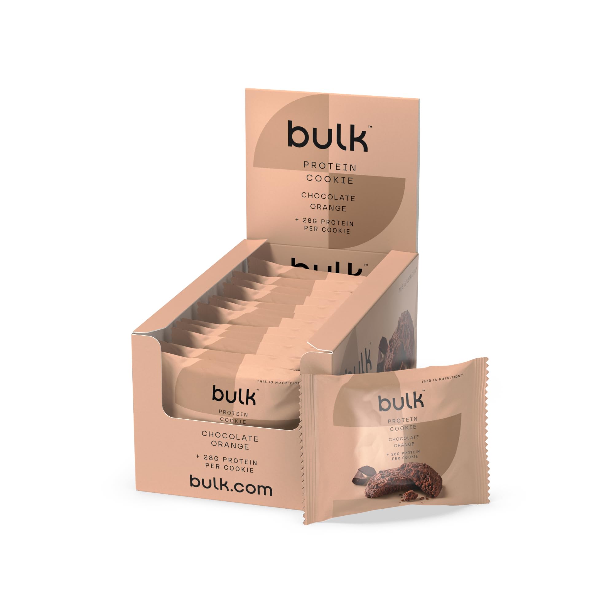 Bulk High Protein Cookie - Chocolate Orange Flavour | 27g Protein | Pack of 12 x 75g